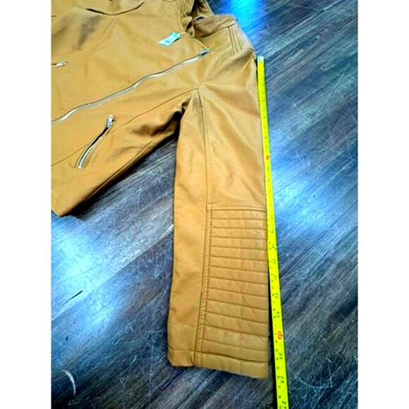 NWT!!! Metaphor ,Asymmetrical Zip Up ,Tan jacket, Faux Leather,Street Wear - Picture 13 of 13